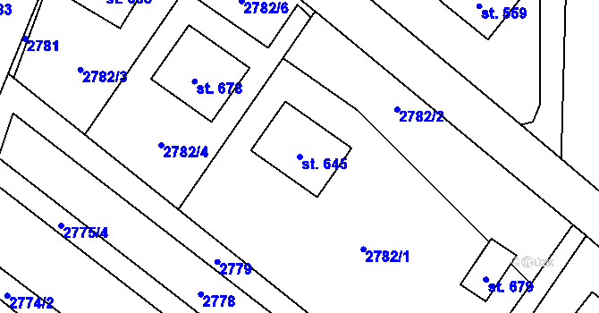 Parcela st. 645 v KÚ Bukovec u Jablunkova, Katastrální mapa