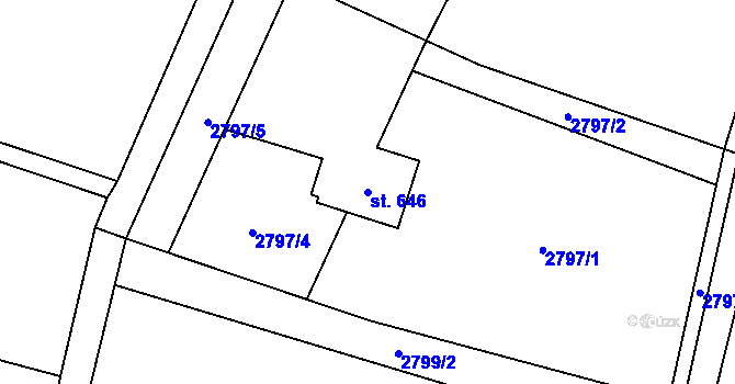 Parcela st. 646 v KÚ Bukovec u Jablunkova, Katastrální mapa