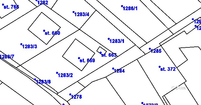 Parcela st. 663 v KÚ Bukovec u Jablunkova, Katastrální mapa
