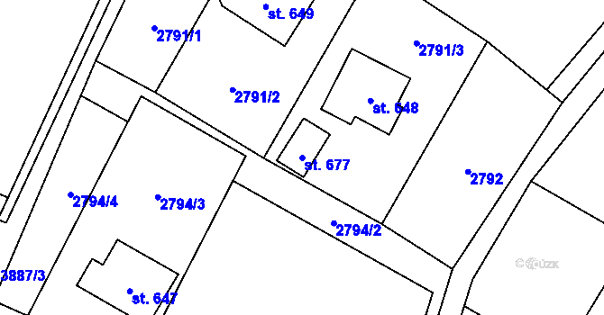 Parcela st. 677 v KÚ Bukovec u Jablunkova, Katastrální mapa