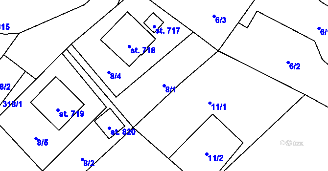 Parcela st. 8/1 v KÚ Bukovec u Jablunkova, Katastrální mapa
