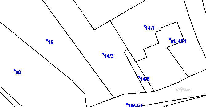 Parcela st. 14/3 v KÚ Bukovec u Jablunkova, Katastrální mapa