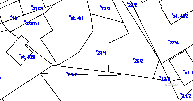 Parcela st. 23/1 v KÚ Bukovec u Jablunkova, Katastrální mapa