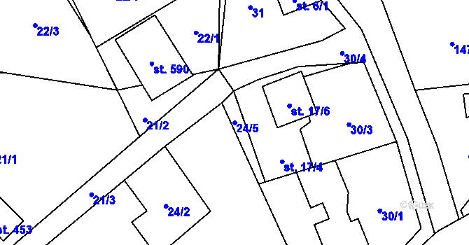 Parcela st. 24/5 v KÚ Bukovec u Jablunkova, Katastrální mapa