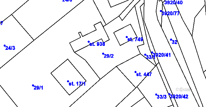 Parcela st. 29/2 v KÚ Bukovec u Jablunkova, Katastrální mapa