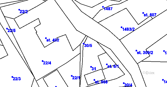 Parcela st. 30/5 v KÚ Bukovec u Jablunkova, Katastrální mapa