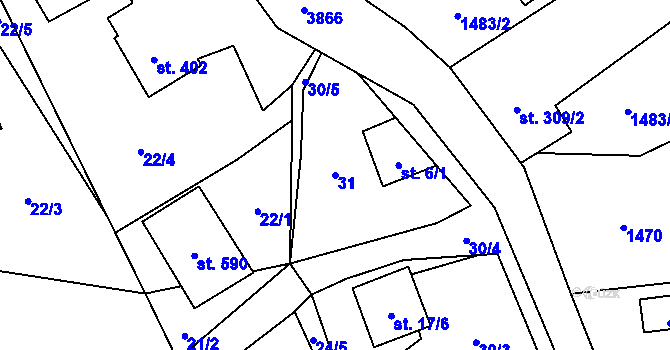 Parcela st. 31 v KÚ Bukovec u Jablunkova, Katastrální mapa
