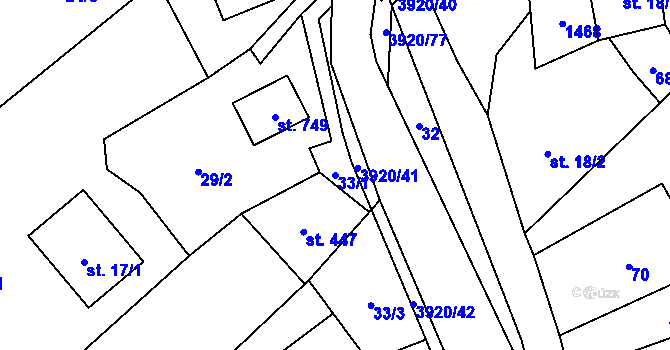 Parcela st. 33/1 v KÚ Bukovec u Jablunkova, Katastrální mapa