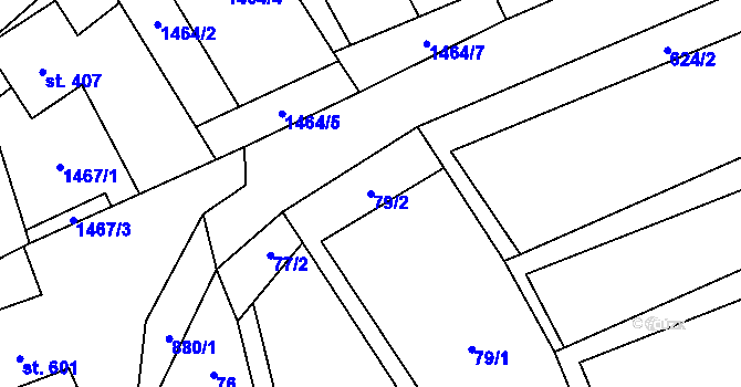 Parcela st. 79/2 v KÚ Bukovec u Jablunkova, Katastrální mapa
