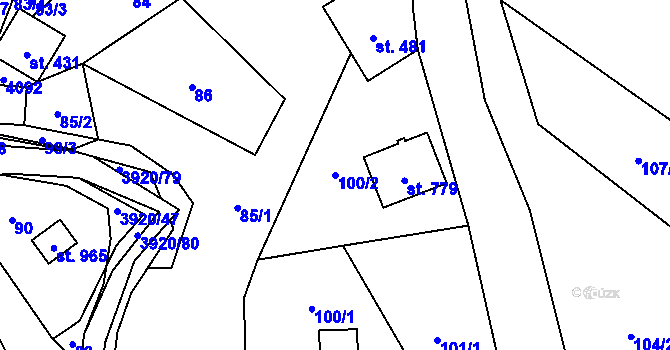 Parcela st. 100/2 v KÚ Bukovec u Jablunkova, Katastrální mapa