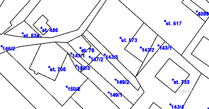 Parcela st. 143/5 v KÚ Bukovec u Jablunkova, Katastrální mapa