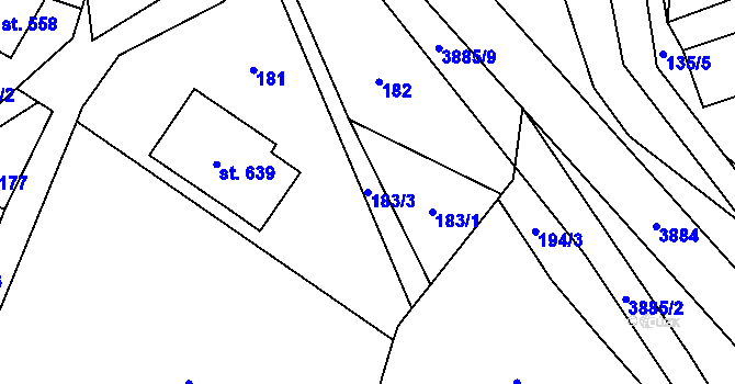 Parcela st. 183/3 v KÚ Bukovec u Jablunkova, Katastrální mapa