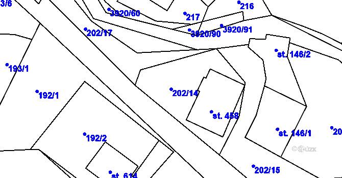 Parcela st. 202/14 v KÚ Bukovec u Jablunkova, Katastrální mapa