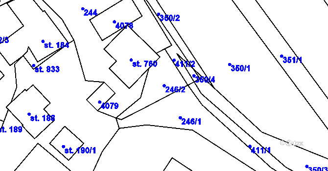 Parcela st. 246/2 v KÚ Bukovec u Jablunkova, Katastrální mapa