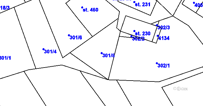 Parcela st. 301/5 v KÚ Bukovec u Jablunkova, Katastrální mapa