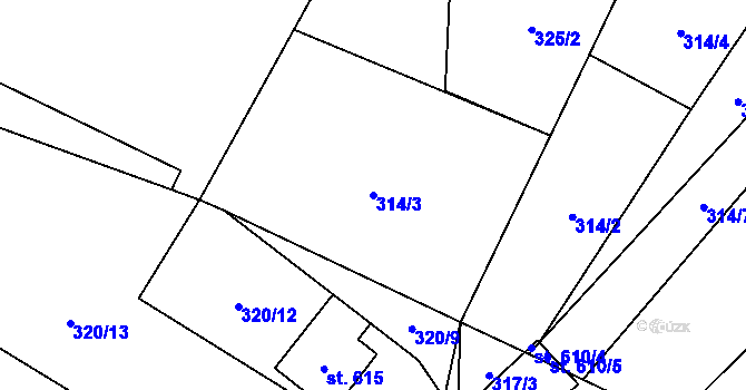 Parcela st. 314/3 v KÚ Bukovec u Jablunkova, Katastrální mapa