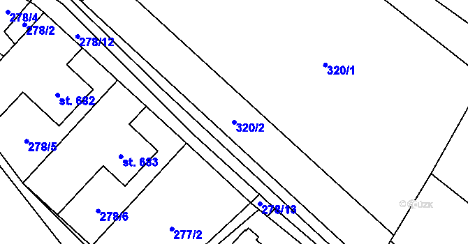 Parcela st. 320/2 v KÚ Bukovec u Jablunkova, Katastrální mapa