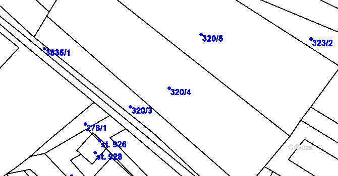 Parcela st. 320/4 v KÚ Bukovec u Jablunkova, Katastrální mapa
