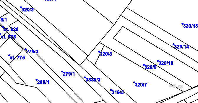 Parcela st. 320/8 v KÚ Bukovec u Jablunkova, Katastrální mapa