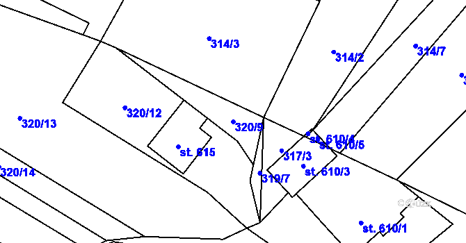 Parcela st. 320/9 v KÚ Bukovec u Jablunkova, Katastrální mapa