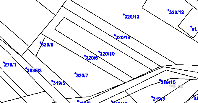 Parcela st. 320/10 v KÚ Bukovec u Jablunkova, Katastrální mapa