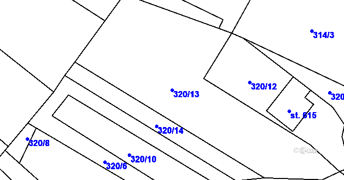 Parcela st. 320/13 v KÚ Bukovec u Jablunkova, Katastrální mapa