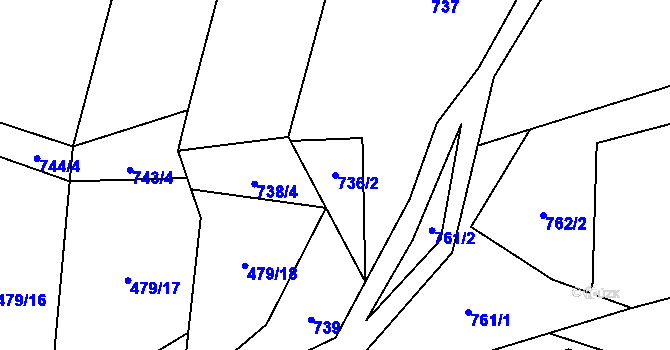 Parcela st. 736/2 v KÚ Bukovec u Jablunkova, Katastrální mapa