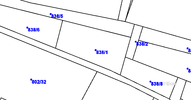 Parcela st. 838/1 v KÚ Bukovec u Jablunkova, Katastrální mapa