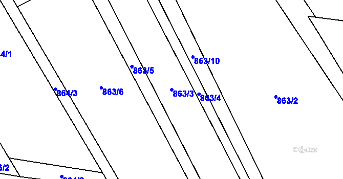 Parcela st. 863/3 v KÚ Bukovec u Jablunkova, Katastrální mapa