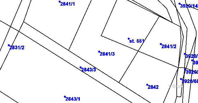 Parcela st. 2841/3 v KÚ Bukovec u Jablunkova, Katastrální mapa