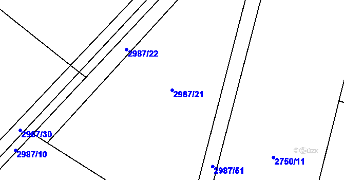 Parcela st. 2987/21 v KÚ Bukovec u Jablunkova, Katastrální mapa