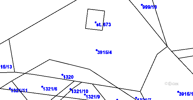 Parcela st. 3915/4 v KÚ Bukovec u Jablunkova, Katastrální mapa