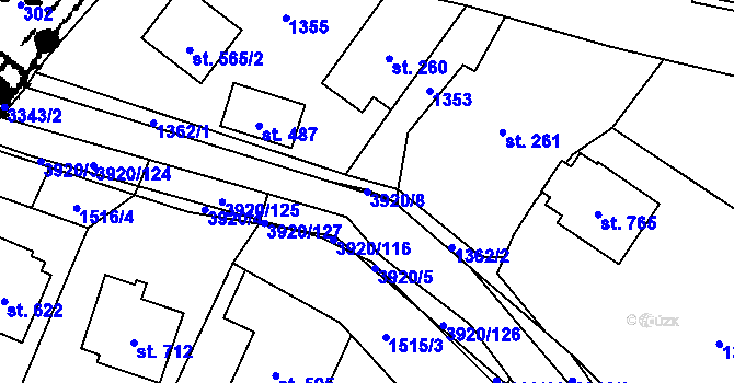 Parcela st. 3920/8 v KÚ Bukovec u Jablunkova, Katastrální mapa