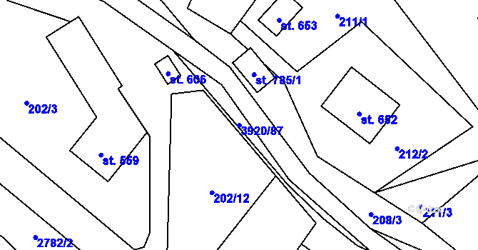 Parcela st. 3920/87 v KÚ Bukovec u Jablunkova, Katastrální mapa