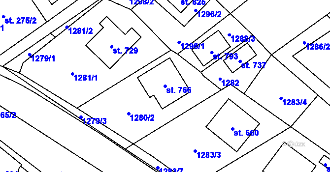 Parcela st. 766 v KÚ Bukovec u Jablunkova, Katastrální mapa