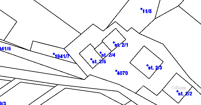 Parcela st. 2/4 v KÚ Bukovec u Jablunkova, Katastrální mapa