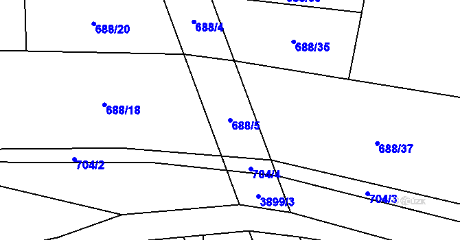 Parcela st. 688/5 v KÚ Bukovec u Jablunkova, Katastrální mapa
