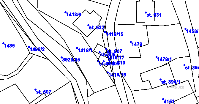 Parcela st. 806 v KÚ Bukovec u Jablunkova, Katastrální mapa