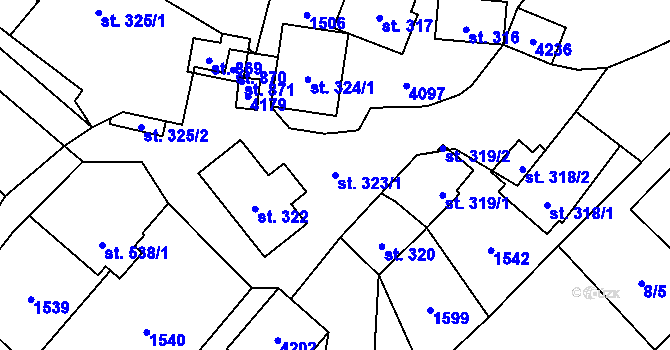 Parcela st. 323/1 v KÚ Bukovec u Jablunkova, Katastrální mapa
