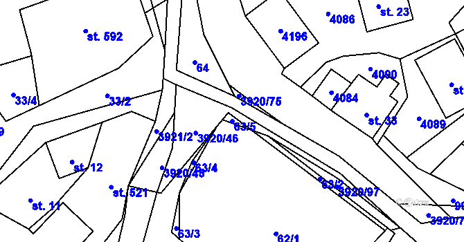Parcela st. 63/5 v KÚ Bukovec u Jablunkova, Katastrální mapa