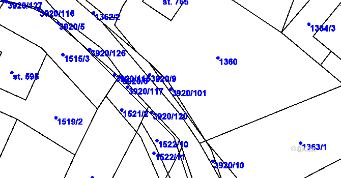 Parcela st. 3920/101 v KÚ Bukovec u Jablunkova, Katastrální mapa