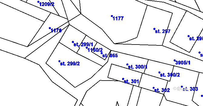 Parcela st. 865 v KÚ Bukovec u Jablunkova, Katastrální mapa