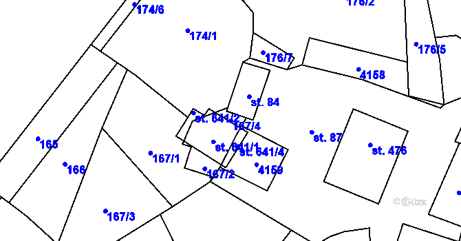 Parcela st. 167/4 v KÚ Bukovec u Jablunkova, Katastrální mapa