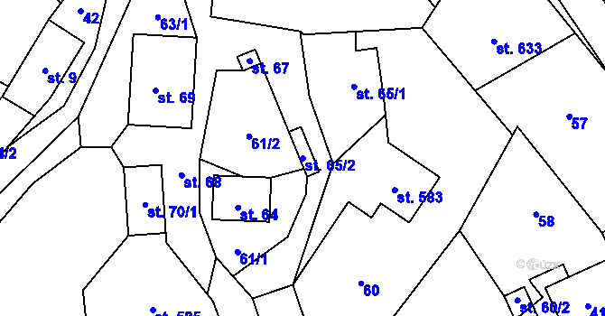 Parcela st. 65/2 v KÚ Bukovec u Jablunkova, Katastrální mapa