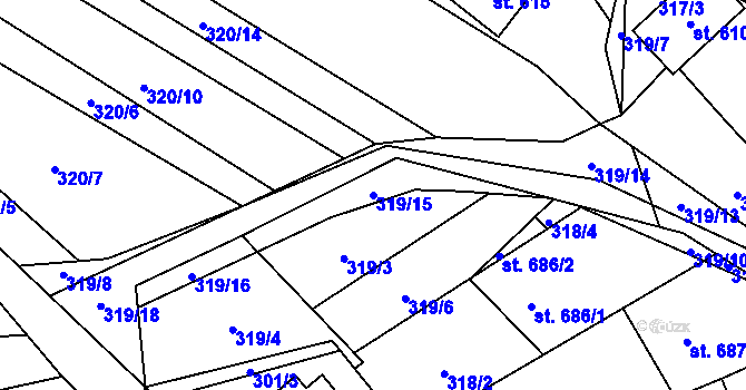 Parcela st. 319/15 v KÚ Bukovec u Jablunkova, Katastrální mapa