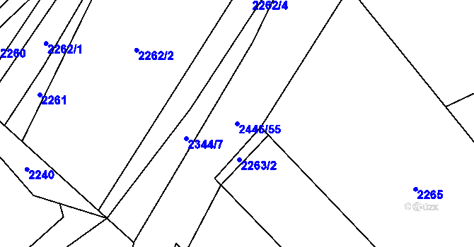 Parcela st. 2446/55 v KÚ Bukovec u Jablunkova, Katastrální mapa