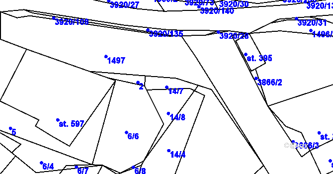 Parcela st. 14/7 v KÚ Bukovec u Jablunkova, Katastrální mapa
