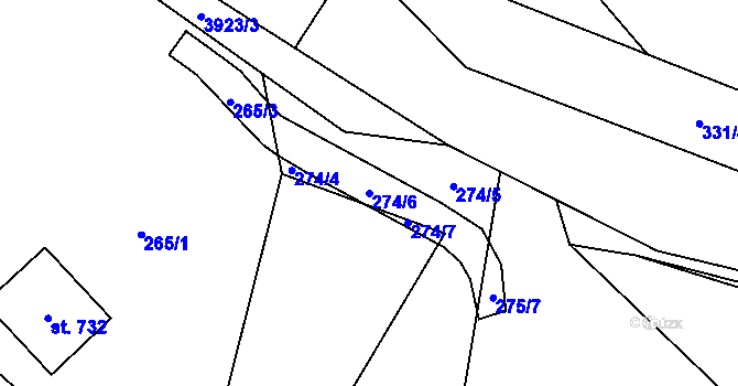 Parcela st. 274/6 v KÚ Bukovec u Jablunkova, Katastrální mapa
