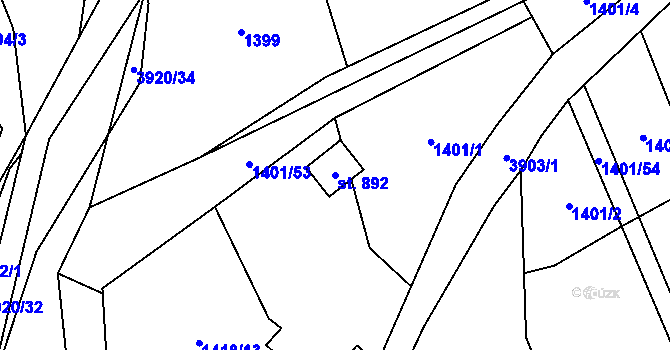 Parcela st. 892 v KÚ Bukovec u Jablunkova, Katastrální mapa