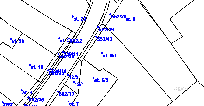 Parcela st. 6/1 v KÚ Bukovice u Rohozce, Katastrální mapa